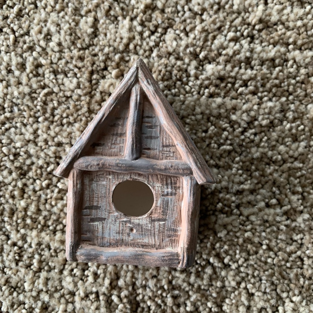 Ceramic hand painted decorative bird house